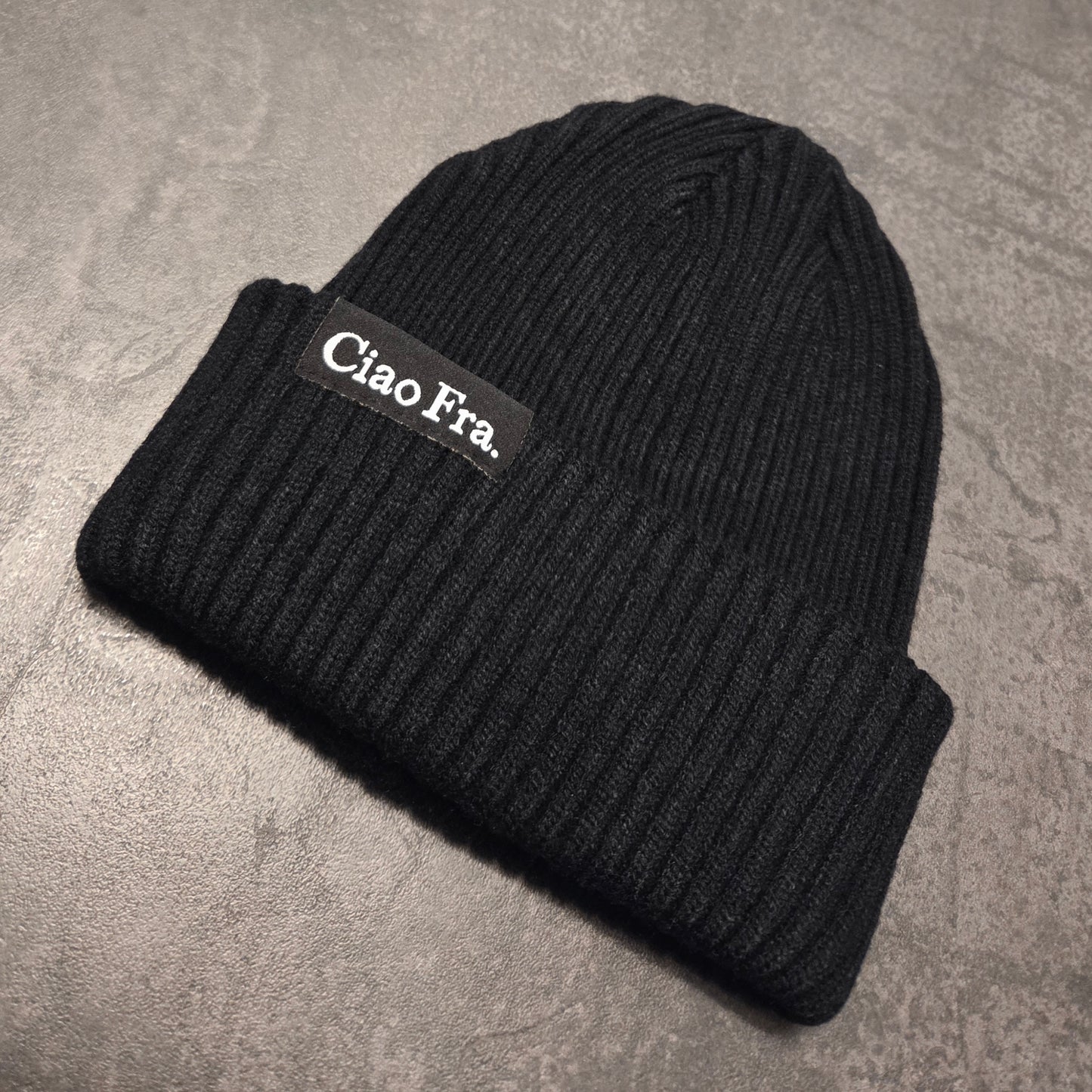 Winter Beanie "Ciao Fra." - WOVEN LABEL