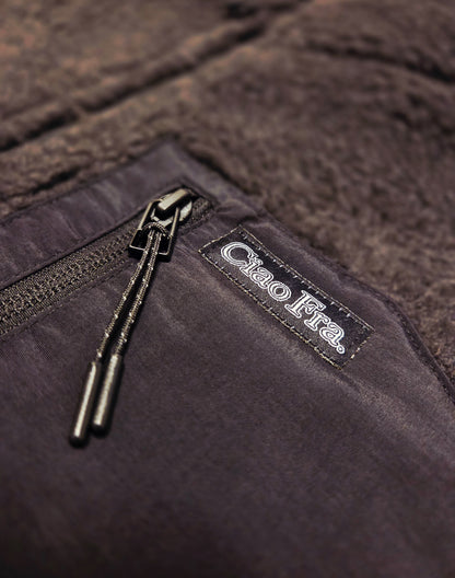 Teddy Fleece Weste "Ciao Fra." - WOVEN LABEL