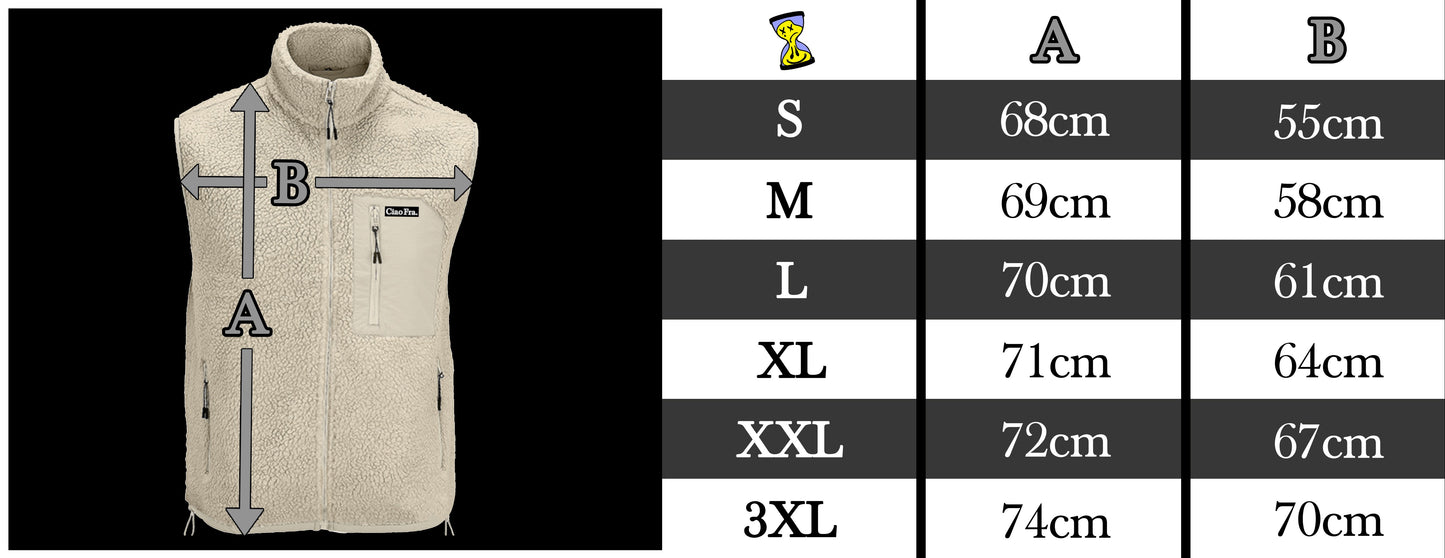 Teddy Fleece Weste "Ciao Fra." - WOVEN LABEL